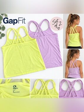 GapFit Girls Strappy Tank Tops Set of 2 Size M